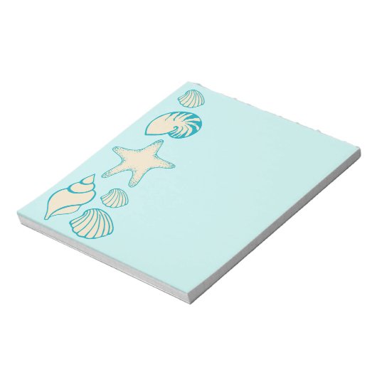 Aqua Seashell Notepad Notizblock (Rotiert)