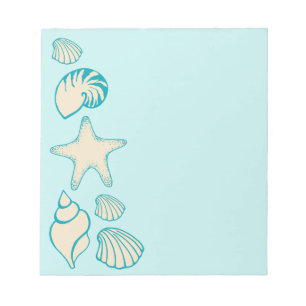 Aqua Seashell Notepad Notizblock