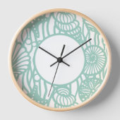 Aqua Seashell Pattern Uhr (Vorderseite)