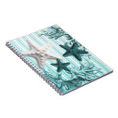 Aqua seashells blue star fish notizblock (Rechte Seite)