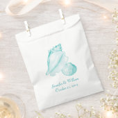 Aqua Seashells Gastgeschenk Hochzeit Bag Geschenktütchen (Ausgeschnitten)