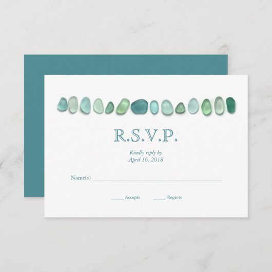 Aqua-Seeglashochzeit UAWG Karte (Vorne/Hinten)