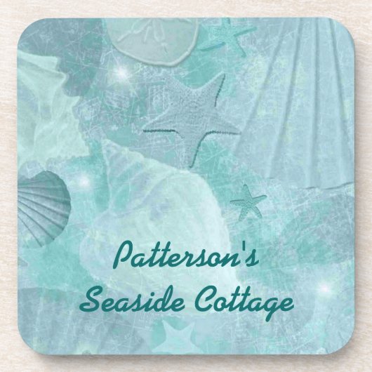 Aqua-SeeMuschel-Gewohnheits-Untersetzer Getränkeuntersetzer (Vorderseite)