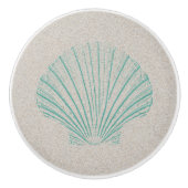Aqua-SeeMuschel mit Sand-Beschaffenheit Keramikknauf (Vorderseite)