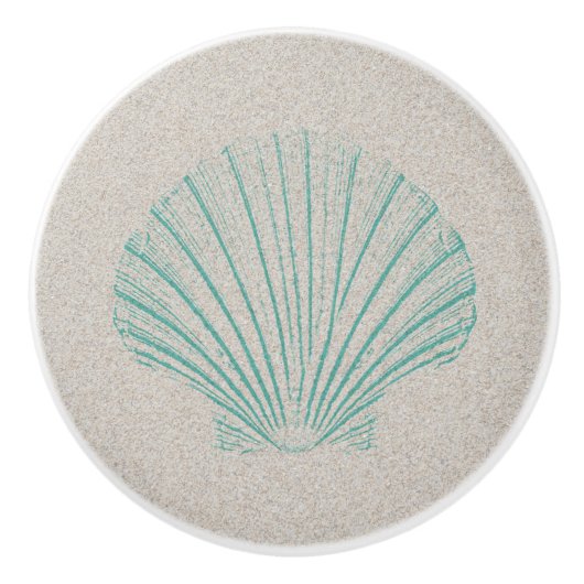 Aqua-SeeMuschel mit Sand-Beschaffenheit Keramikknauf (Vorderseite)