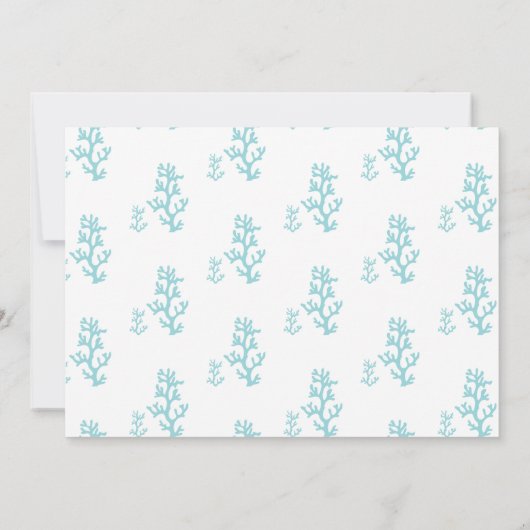 Aqua Seepferd Beach Hochzeit Einladung (Rückseite)