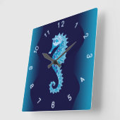Aqua-Seepferd-Wand-Uhr Quadratische Wanduhr (Winkel)