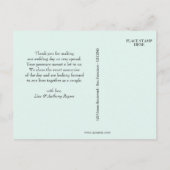 Aqua Seepferd Wedding Foto Danke Postcard Postkarte (Rückseite)