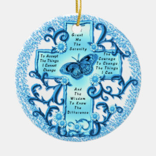 Aqua Serenity Kreuz Keramik Rundschmuck Ornament