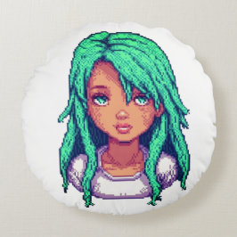 Aqua Serenity Rundes Kissen