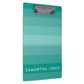 Aqua Shades Ombre Simple Strip Personalize Name Klemmbrett (Rechts)