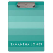 Aqua Shades Ombre Simple Strip Personalize Name Klemmbrett (Vorderseite)