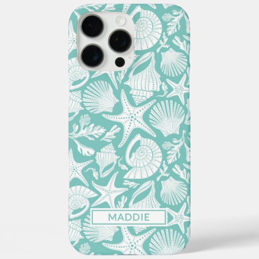 Aqua Shells Personalized Case-Mate iPhone Hülle (Rückseite)
