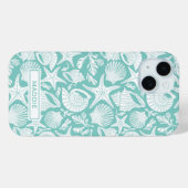 Aqua Shells Personalized Case-Mate iPhone Hülle (Rückseite (Horizontal))
