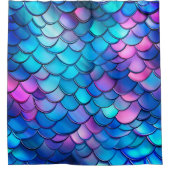"Aqua Shimmer Iridescent Mermaid Scales" Duschvorhang (Vorderseite)
