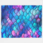 "Aqua Shimmer Iridescent Mermaid Scales" Fleecedecke (Vorderseite (Horizontal))