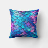 "Aqua Shimmer Iridescent Mermaid Scales" Kissen (Rückseite)