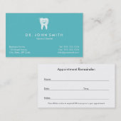 Aqua Shiny Lächeln Zahnarztzahnernennung Terminkarte (Vorne/Hinten)