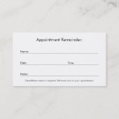 Aqua Shiny Lächeln Zahnarztzahnernennung Terminkarte (Rückseite)