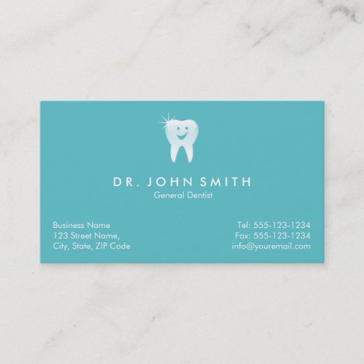 Aqua Shiny Lächeln Zahnarztzahnernennung Terminkarte (Vorderseite)