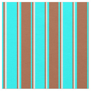 Aqua, Siena und Beige-Linde-Muster Stoff
