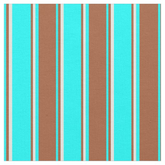 Aqua, Siena und Beige-Linde-Muster Stoff (Nahaufnahme)