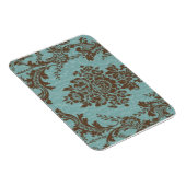 Aqua Sienna Damast Magnet (Rechte Seite)