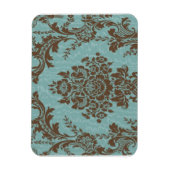 Aqua Sienna Damast Magnet (Vertikal)