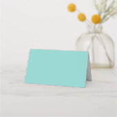Aqua | Silber | White Simple Elegante Platzkarten (Rückseite)