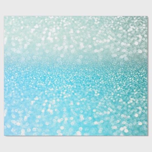 Aqua-silberner Strand-blaue Geschenkpapier (Flach)