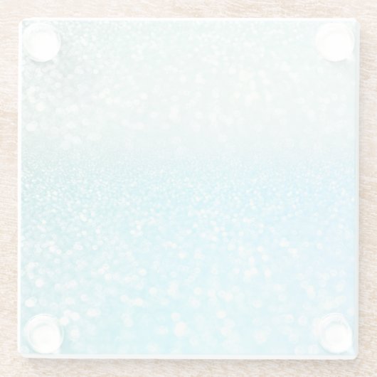 Aqua Silver Beach Blue Summer Glitzer Gradient Glasuntersetzer (Rückseite)