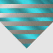 Aqua & Silver Diagonal Stripe Christmas  Seidenpapier (Detail)