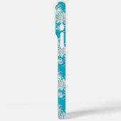 Aqua Silver Floral Case-Mate iPhone Hülle (Rückseite / Links)
