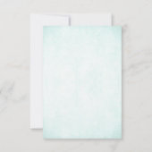 Aqua & Silver Glitzer Look Wedding RSVP Card (Rückseite)