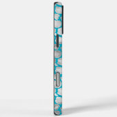 Aqua Silver Leopard Animal Print Monogram Case-Mate iPhone Hülle (Rückseite / Rechts)