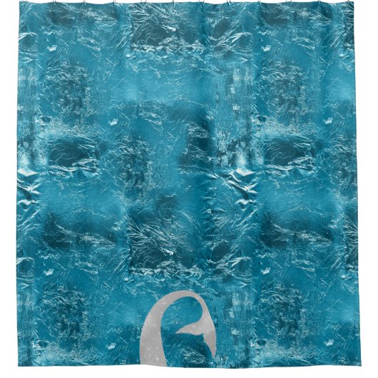 Aqua Silver Mermaid Duschvorhang (Vorderseite)
