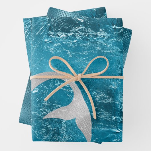 Aqua Silver Mermaid Geschenkpapier Set (Beispiel)