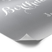 Aqua & Silver Starfish Beach Sweet 16 Banner Poster (Ecke)