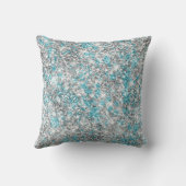 Aqua Silver Unicorn Glitzer Sparkle Kissen (Rückseite)