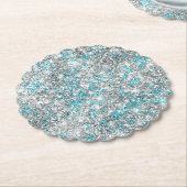 Aqua Silver Unicorn Glitzer Sparkle Untersetzer (angewinkelt)