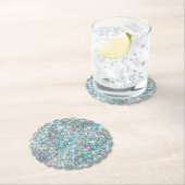 Aqua Silver Unicorn Glitzer Sparkle Untersetzer (Vor Ort)