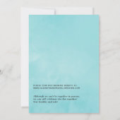 Aqua & Silver Vintage Shabby-Rose Virtual Wedding Einladung (Rückseite)