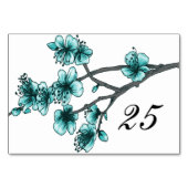 Aqua Simple Cheroms Table Card Tischnummer (Vorderseite)