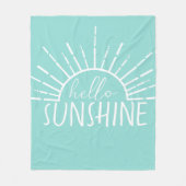 Aqua Simple Modern Hello Sunshine Fleecedecke (Vorderseite)