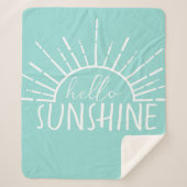 Aqua Simple Modern Hello Sunshine Sherpadecke (Vorderseite)