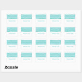 Aqua Simple Zickzack Danke Stickers (Blatt)
