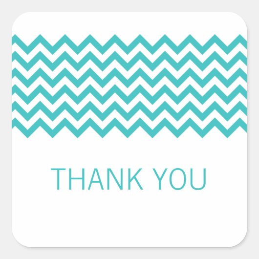 Aqua Simple Zickzack Danke Stickers (Vorderseite)