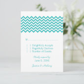 Aqua Simple Zickzack Response Card RSVP Karte (Stehend Vorderseite)