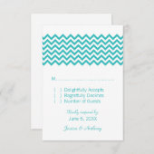 Aqua Simple Zickzack Response Card RSVP Karte (Vorne/Hinten)