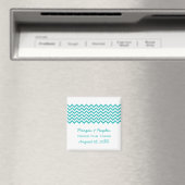 Aqua Simple Zickzack Save the Date Magnet (In Situ (Geschirrspüler))